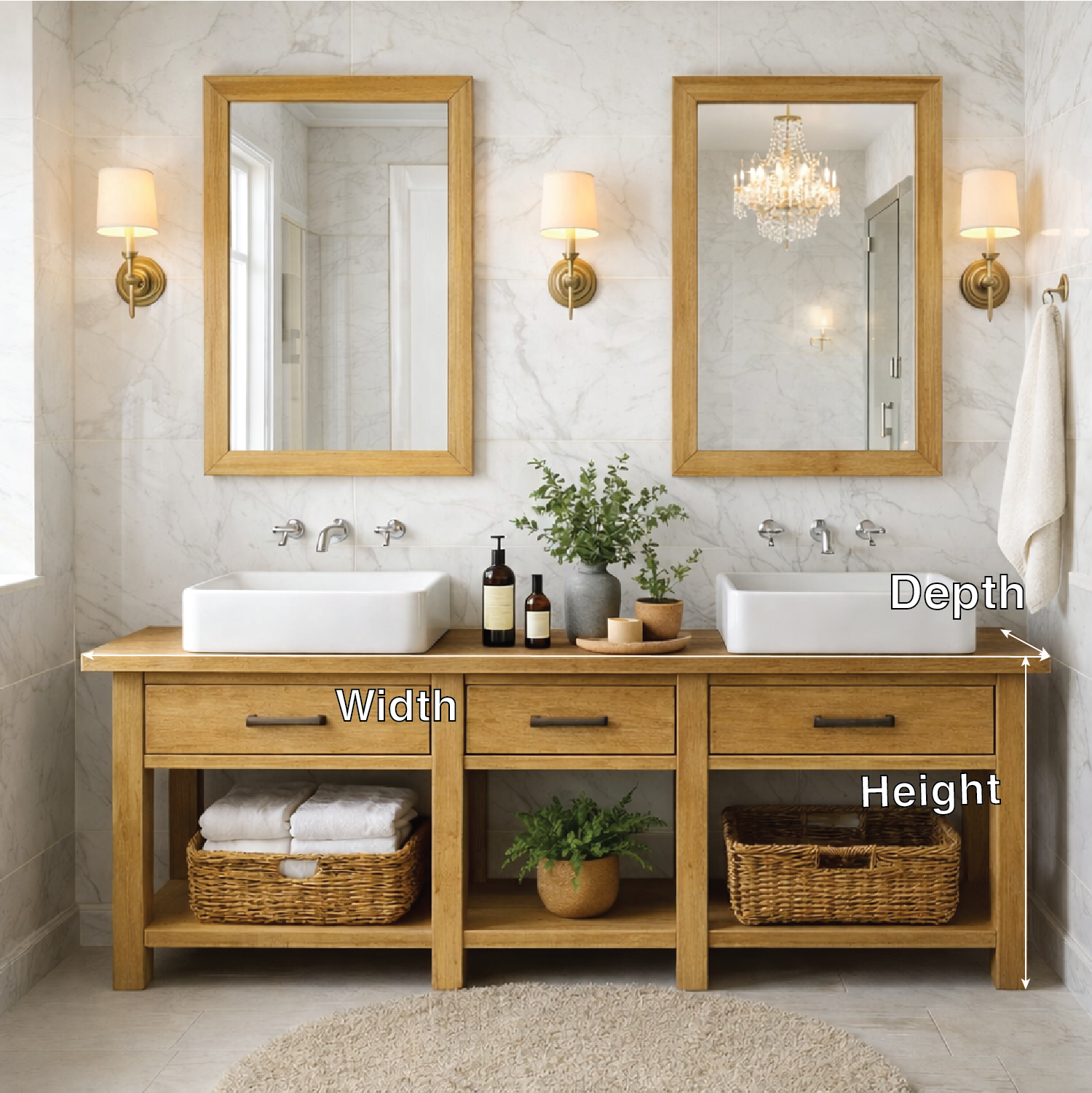 Modern Farmhouse Double Bathroom Vanity Cabinet Wood Vanity Base With Drawers Storage Kitchnce