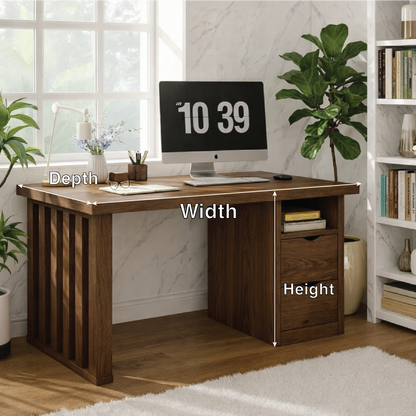 Modern Home Office Desk with Drawers Storage Writing Table Computer Workstation