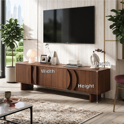 Modern Geometric TV Console, Elegant Media Cabinet for Refined Living-Room Interiors