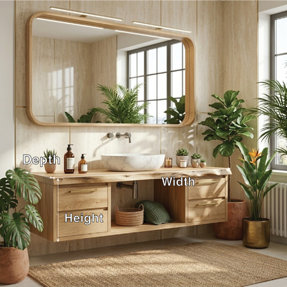 Floating Bathroom Vanity with Natural Wood Finish and Modern Design, Stylish Storage Solution Kitchnce