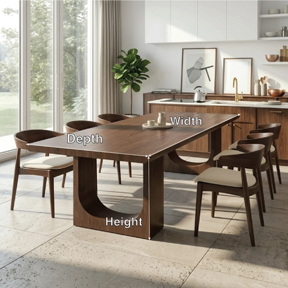 Modern Rectangular Dining Table Sculptural Base Large Kitchen Dining Room Furniture Kitchnce