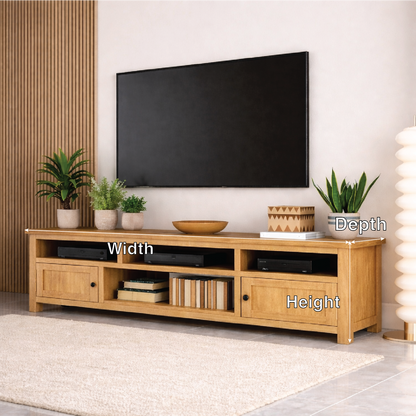 Mid Century Solid Wood TV Stand Long Media Console Entertainment Center Cabinet Kitchnce