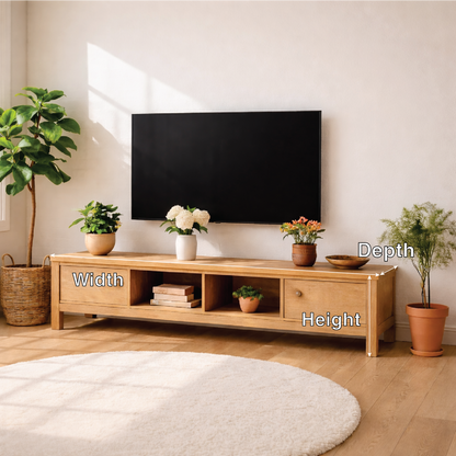 Modern Wood TV Stand With Drawers Long Media Console Storage Entertainment Center Kitchnce