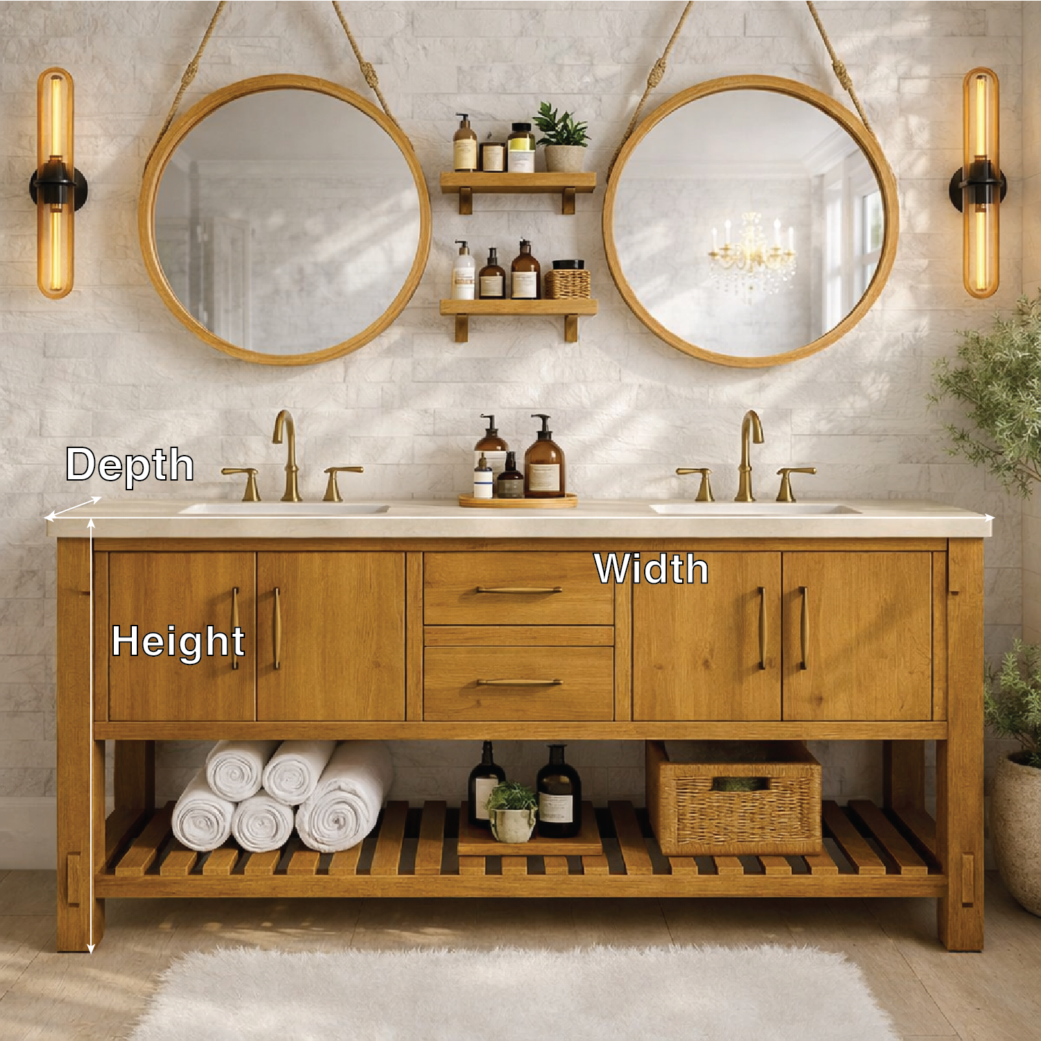 Rustic Double Bathroom Vanity Cabinet With Drawers And Storage Wood Vanity Base Kitchnce
