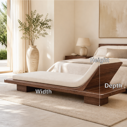 Modern Minimalist Chaise Lounge Daybed with Cushion for Bedroom Reading Nook