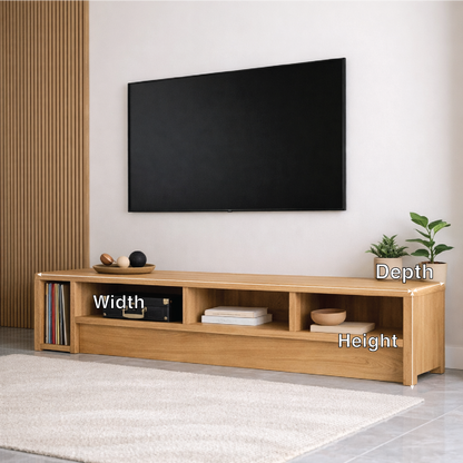 Mid Century Solid Wood TV Stand Long Low Profile Media Console Entertainment Unit Kitchnce
