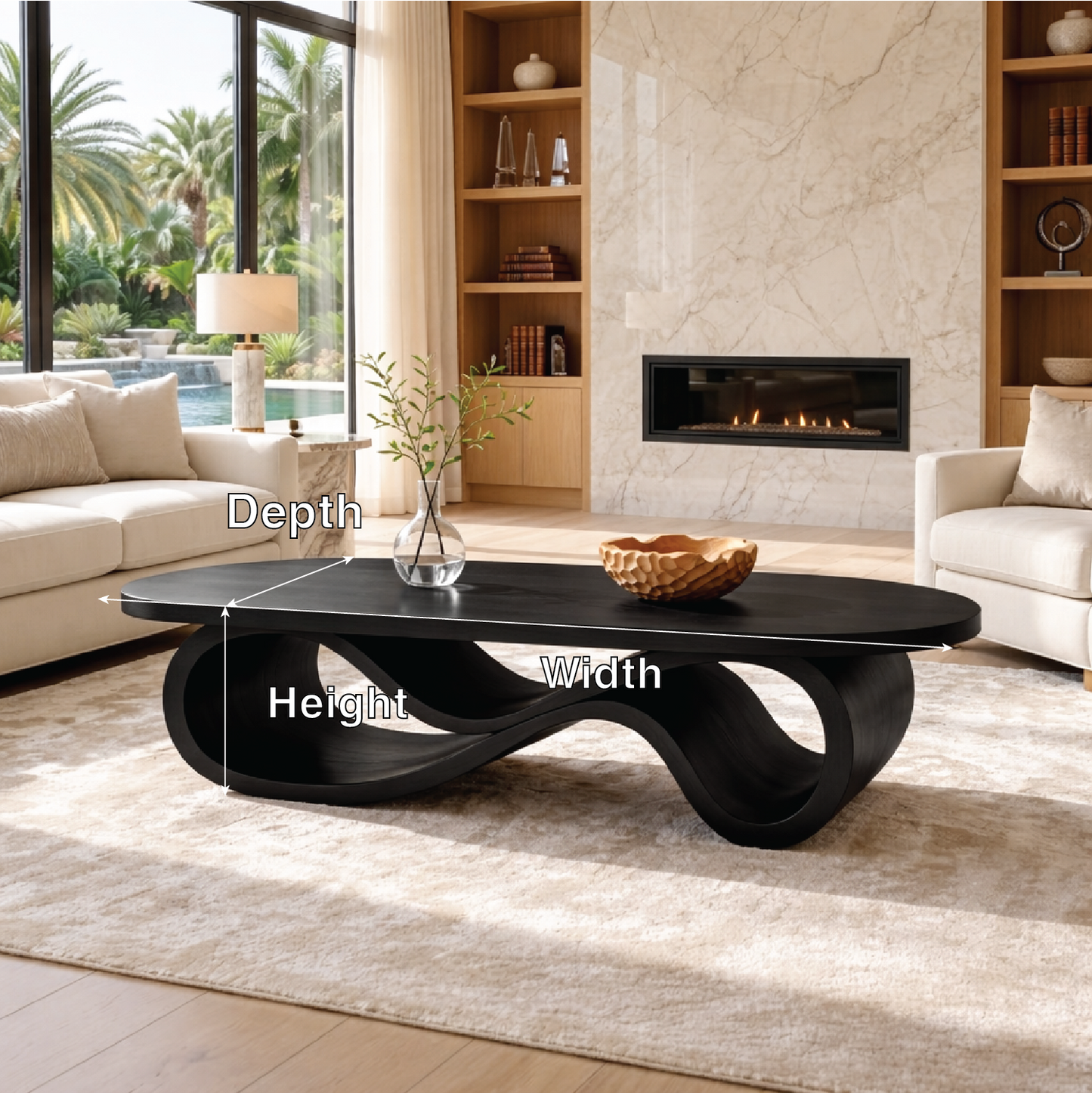Modern Wooden Coffee Table with Unique Infinity Shape Design