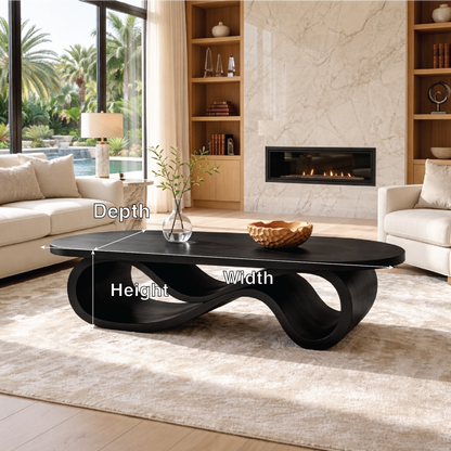 Modern Wooden Coffee Table with Unique Infinity Shape Design