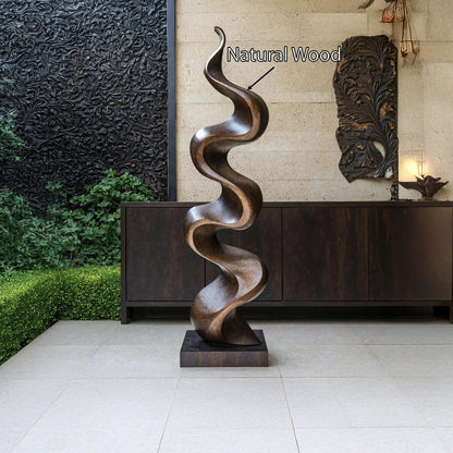 Rustic Large Wooden Sculpture For Garden Kitchnce