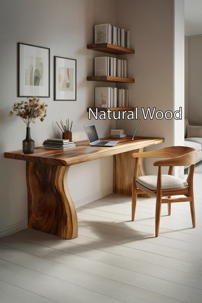 Handcrafted Solid Wood Desk For Reading And Work Area Kitchnce