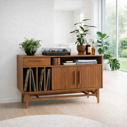 Modern Console Table with Drawer, Cabinet & Open Shelf Kitchnce