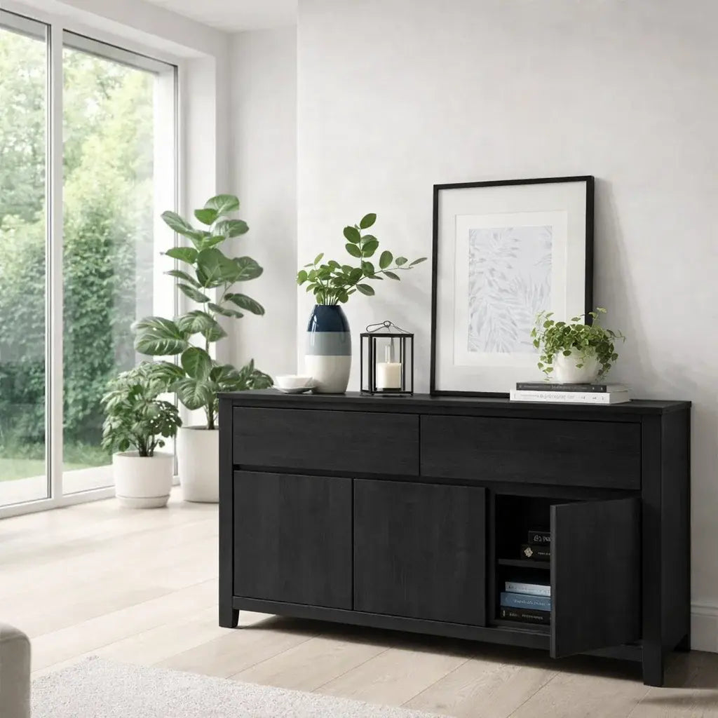 Modern Storage Console Table with Drawers & Doors Kitchnce