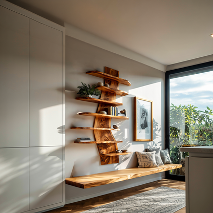 Artistic Wood Wall Bookshelf For Modern Interiors Kitchnce