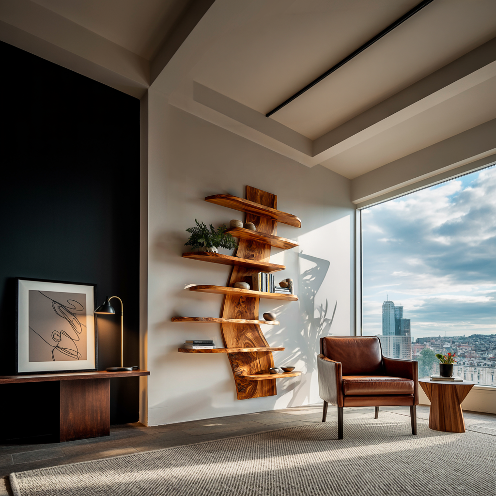 Artistic Wood Wall Bookshelf For Modern Interiors Kitchnce