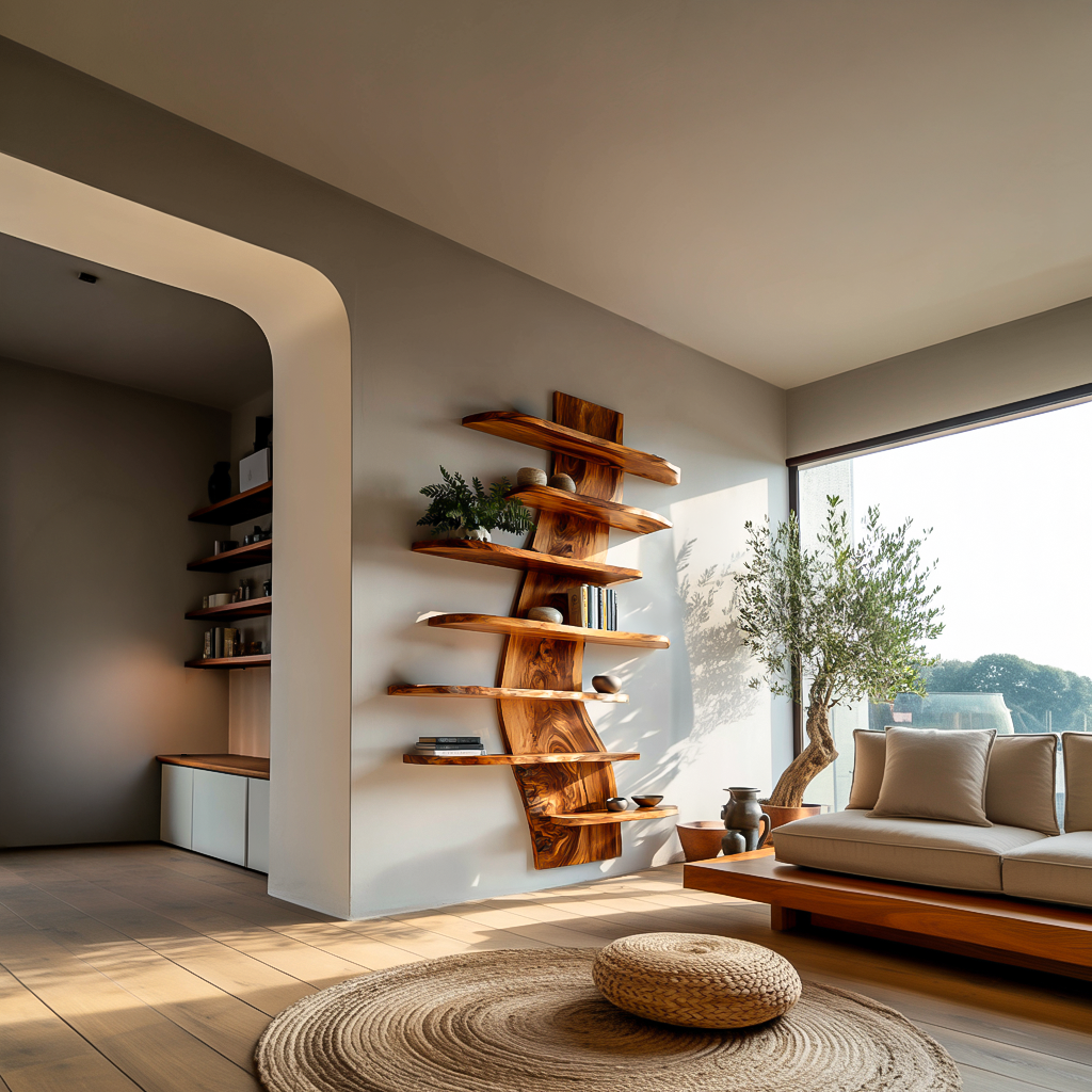 Artistic Wood Wall Bookshelf For Modern Interiors Kitchnce