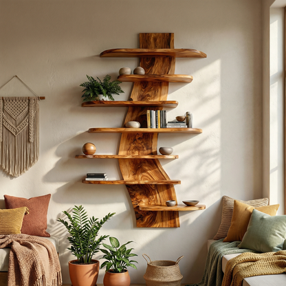 Artistic Wood Wall Bookshelf For Modern Interiors Kitchnce