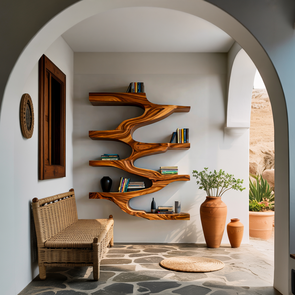 Minimalist Wood Floating Bookshelf For Living Space Kitchnce