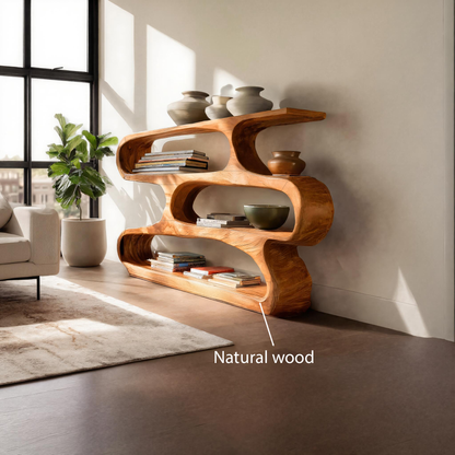 Modern Curved Bookcase For Minimalist Living Room Decor Kitchnce