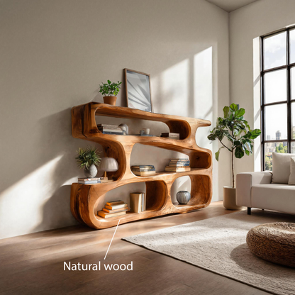Modern Curved Bookcase Statement Piece For Living Room Kitchnce