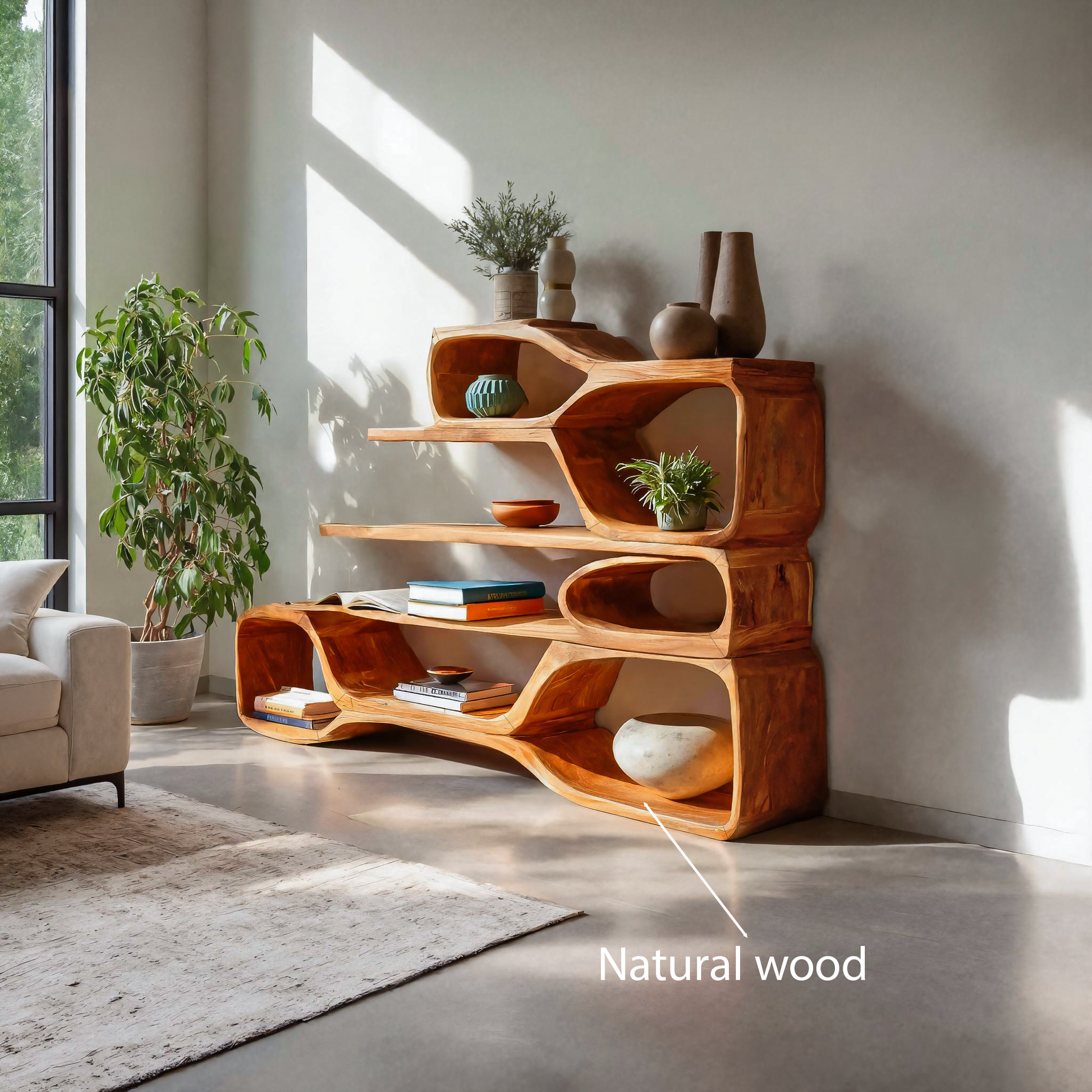 Curved Sculptural Bookshelf For Home Decor Kitchnce