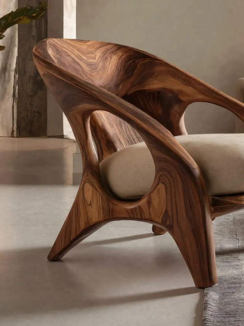 Modern Sculptural Accent Chair For Living Room Kitchnce
