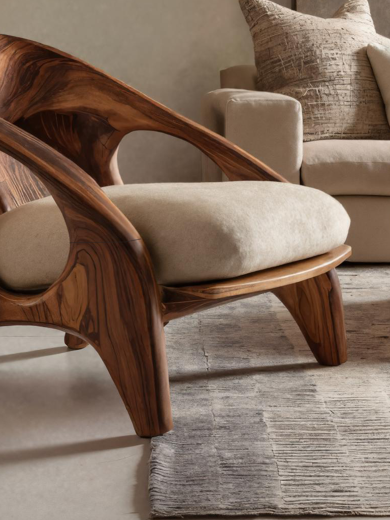Modern Sculptural Accent Chair For Living Room Kitchnce