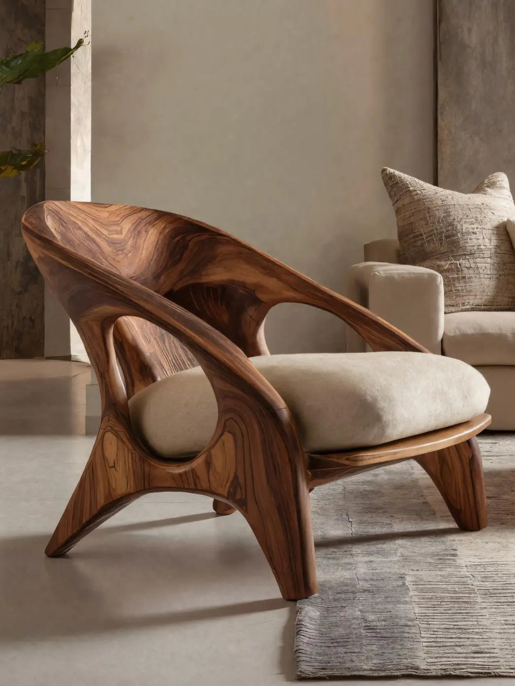 Modern Sculptural Accent Chair For Living Room Kitchnce