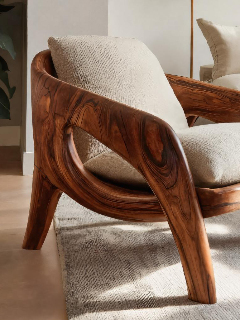 Contemporary Sculptural Lounge Chair For Living Room Kitchnce