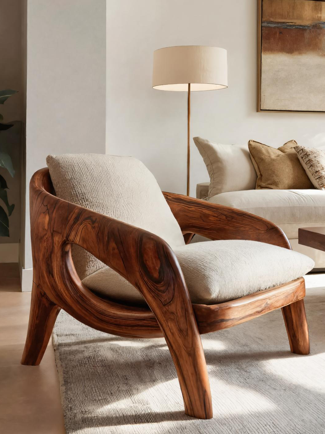 Contemporary Sculptural Lounge Chair For Living Room Kitchnce