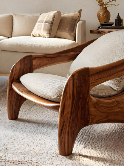 Modern Sculptural Accent Chair For Reading Corner Kitchnce