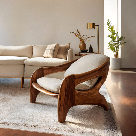 Modern Sculptural Accent Chair For Reading Corner Kitchnce