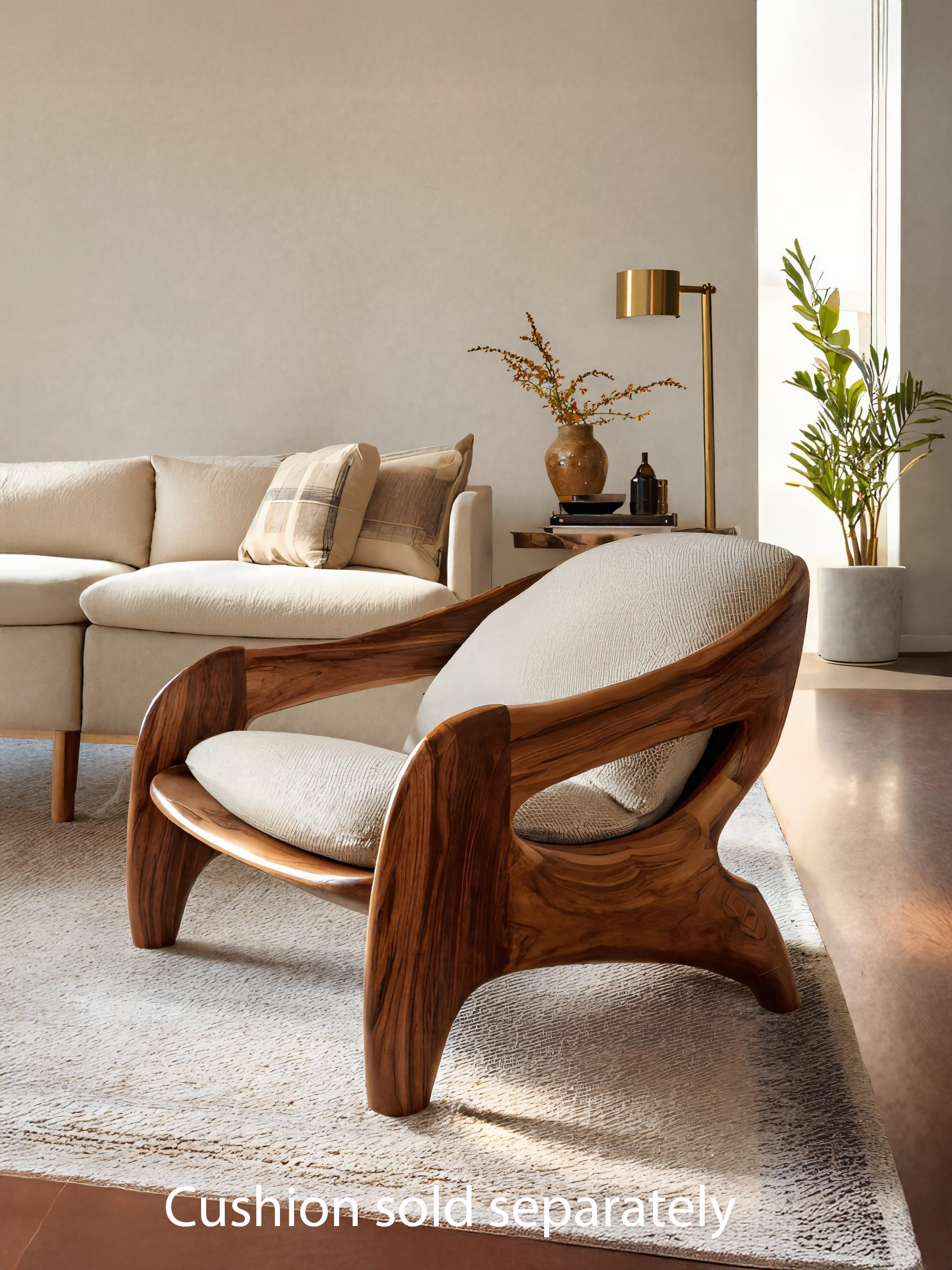 Modern Sculptural Accent Chair For Reading Corner Kitchnce