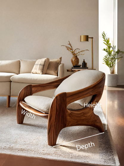 Modern Sculptural Accent Chair For Reading Corner Kitchnce