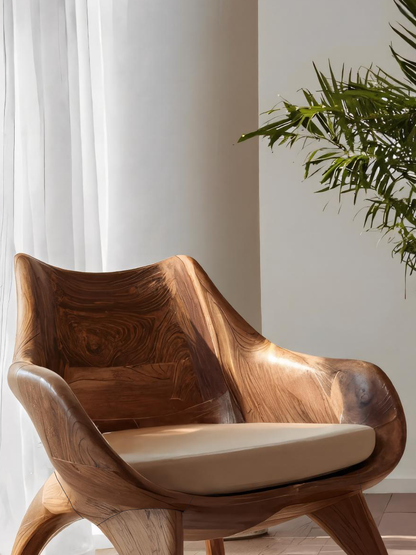 Modern Sculptural Lounge Chair For Living Room Kitchnce