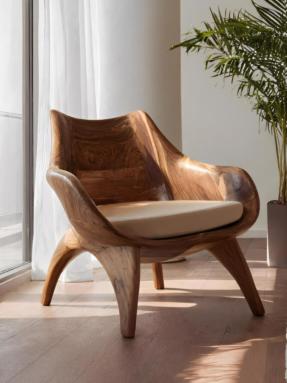 Modern Sculptural Lounge Chair For Living Room Kitchnce
