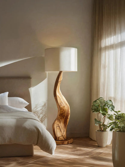 Modern Sculptural Floor Lamp With Curved Base For Bedroom Kitchnce