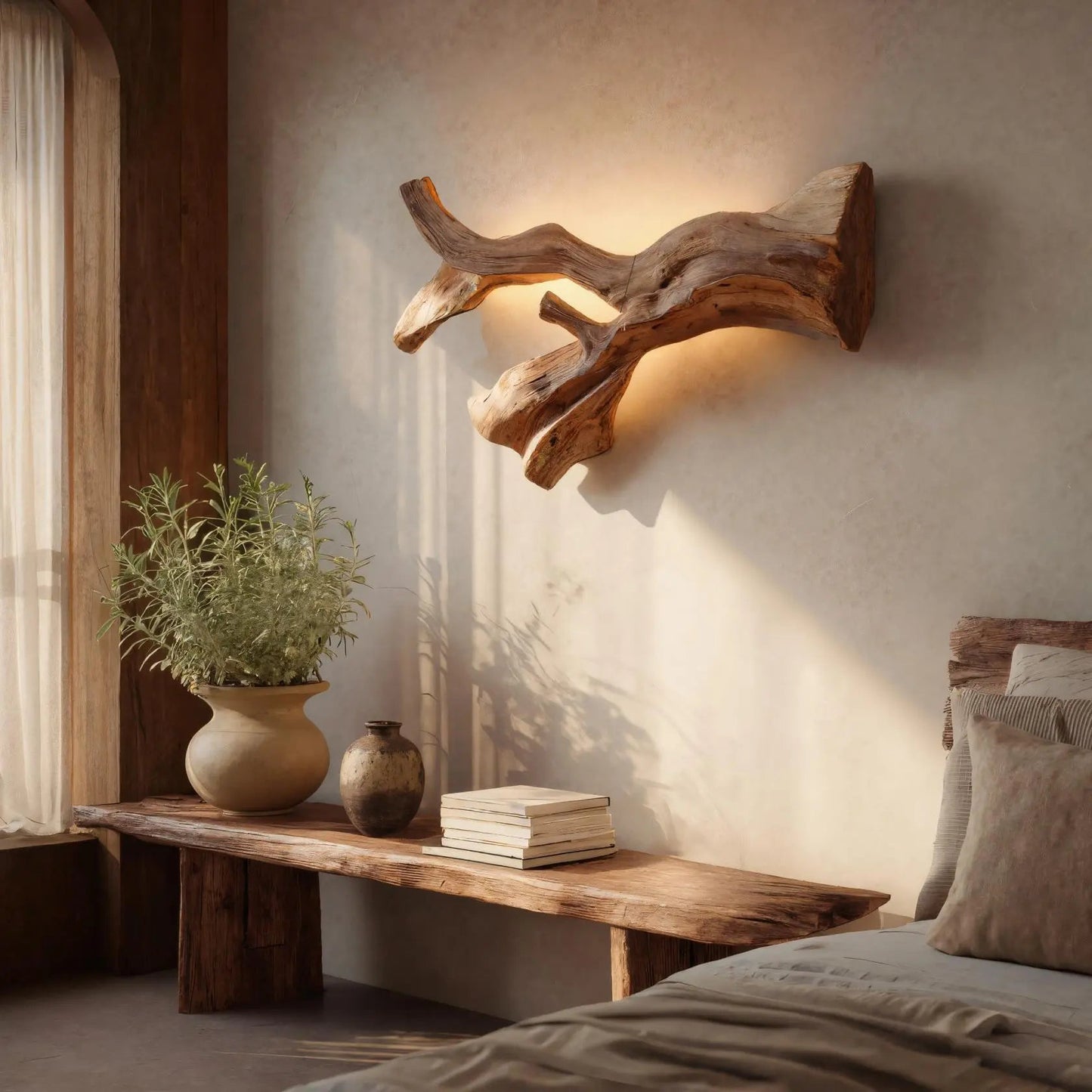 Rustic Natural Wall Lamp For Hallway Kitchnce