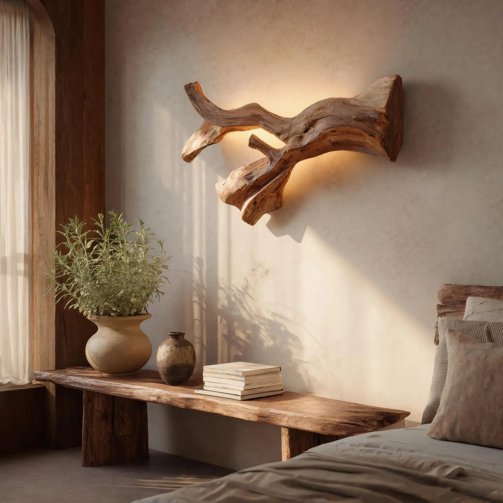 Rustic Natural Wall Lamp For Hallway Kitchnce