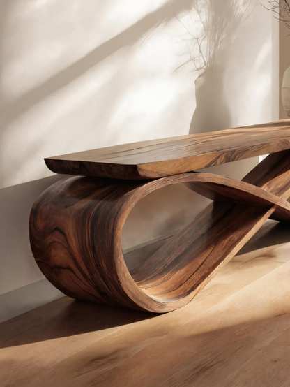 Infinity Loop Sculptural Bench For Entryway Or Living Room Kitchnce