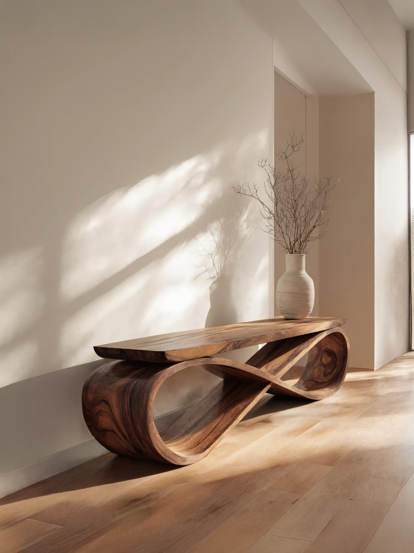 Infinity Loop Sculptural Bench For Entryway Or Living Room Kitchnce
