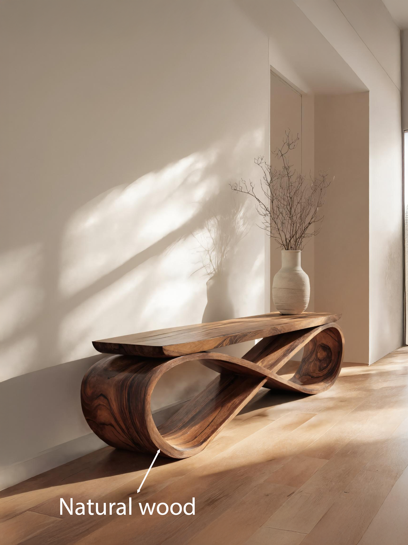 Infinity Loop Sculptural Bench For Entryway Or Living Room Kitchnce