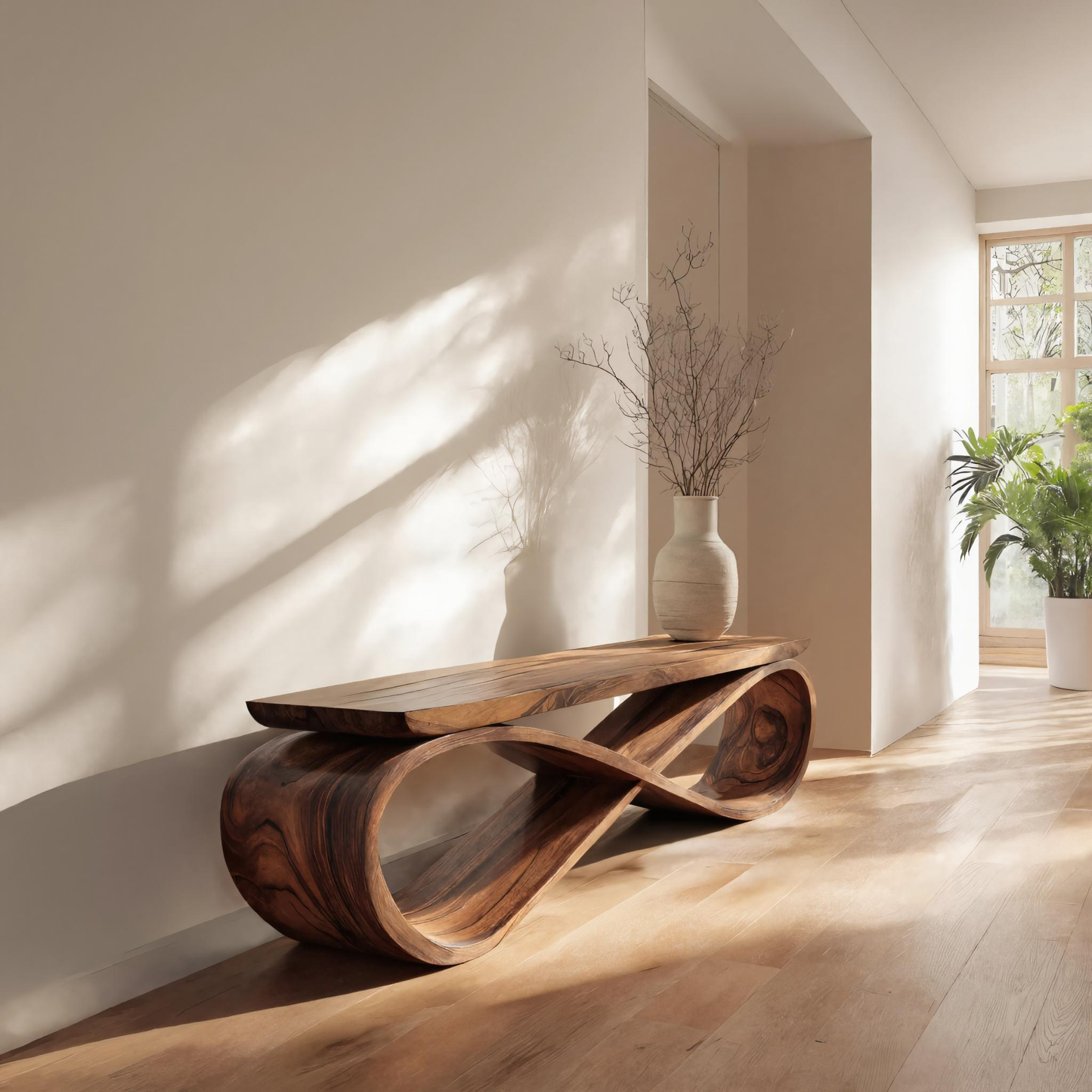 Infinity Loop Sculptural Bench For Entryway Or Living Room Kitchnce