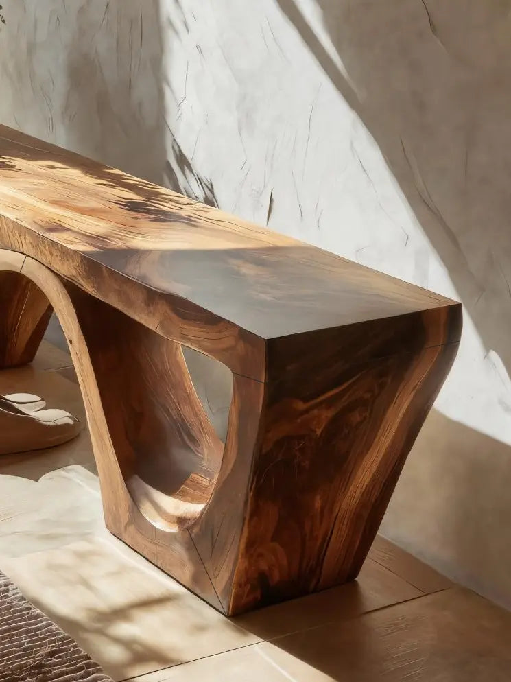 Modern Sculptural Bench With Organic Curves For Living Room Kitchnce