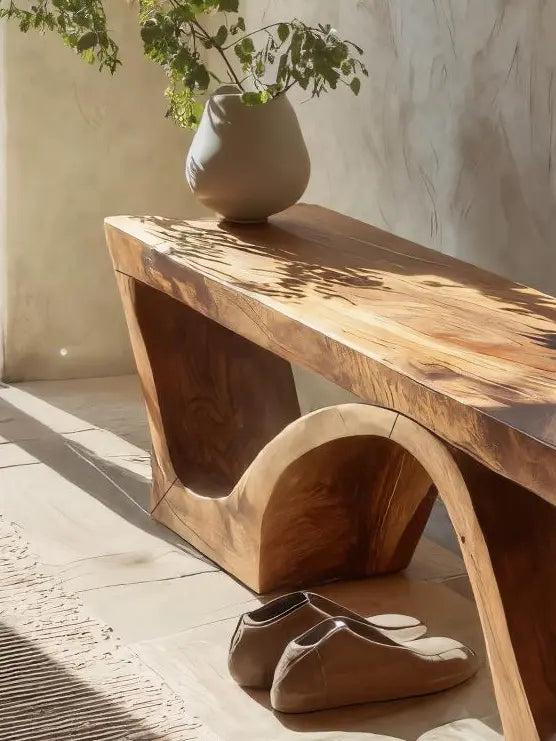 Modern Sculptural Bench With Organic Curves For Living Room Kitchnce
