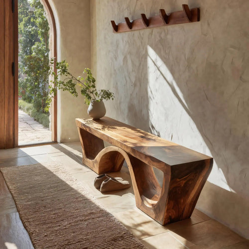 Modern Sculptural Bench With Organic Curves For Living Room Kitchnce