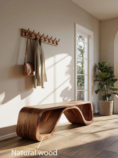 Modern Sculptural Bench With Curved Design For Hallway Kitchnce