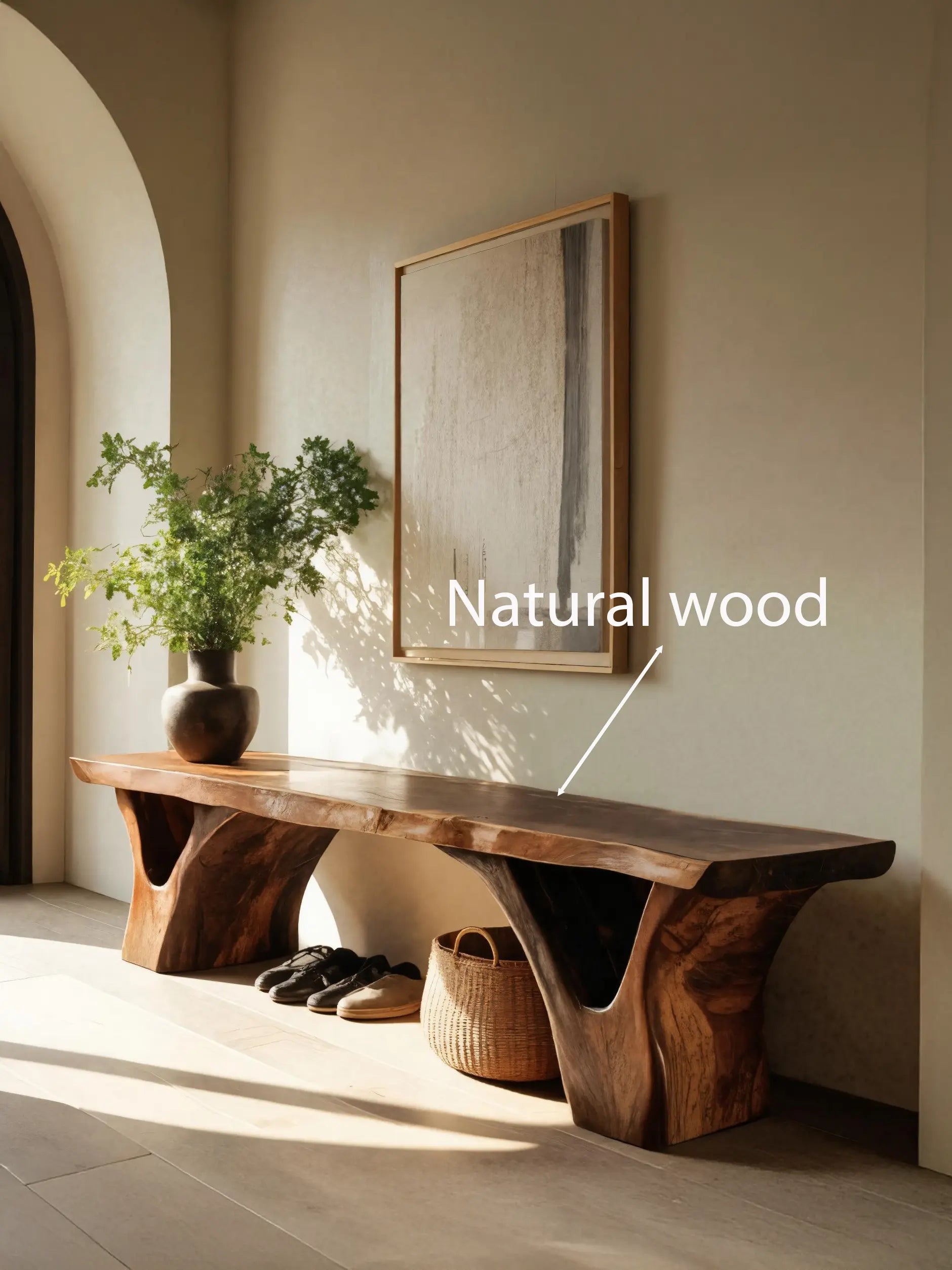 Organic Sculptural Bench For Entryway Kitchnce
