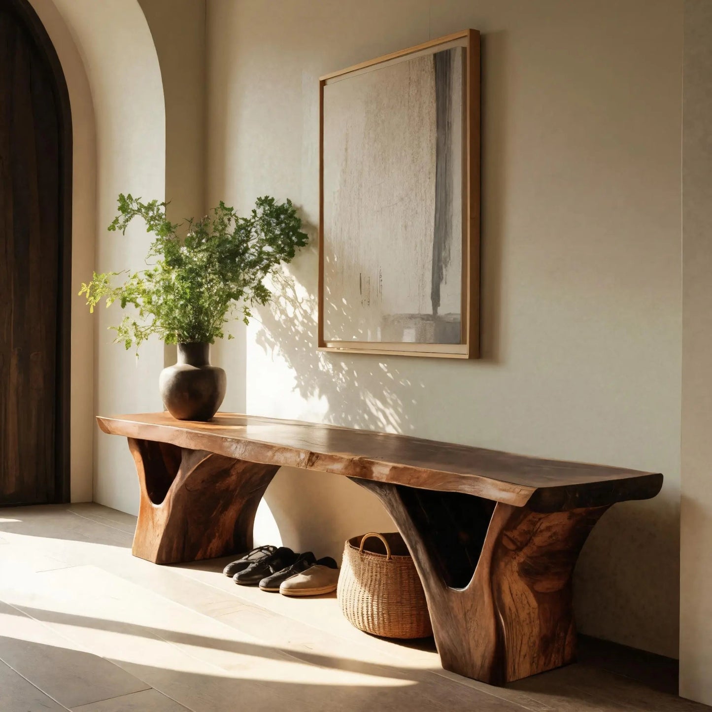 Organic Sculptural Bench For Entryway Kitchnce
