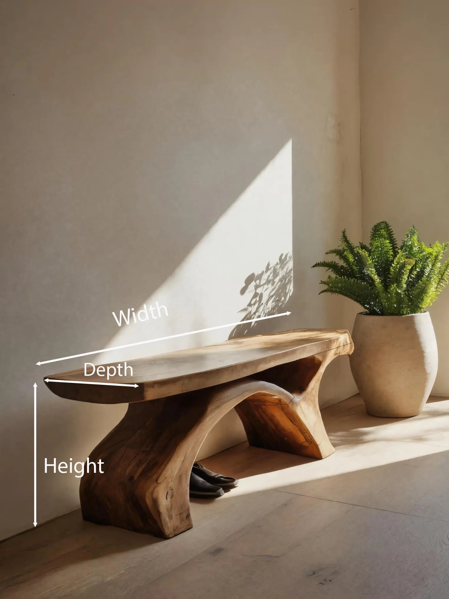 Rustic Bench With Curved Base For Living Room Kitchnce