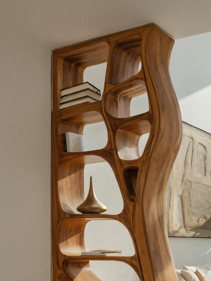 Modern Sculptural Bookshelf Room Divider For Living Room Kitchnce